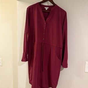 Orvis Burgundy Button-Down Dress
